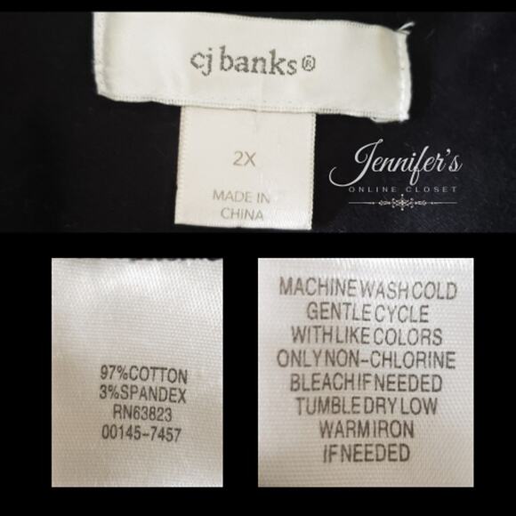 3/$25 CJ Banks Women's Black Cotton Button Closure Long Sleeve Jacket - Picture 8 of 10